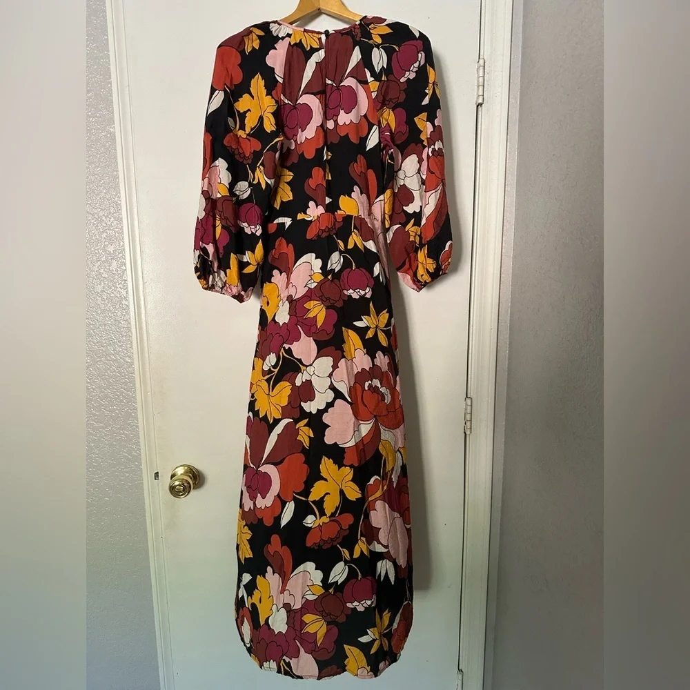 Maeve by Anthropologie Deep-V Ruched Midi Dress - Picture 7 of 9